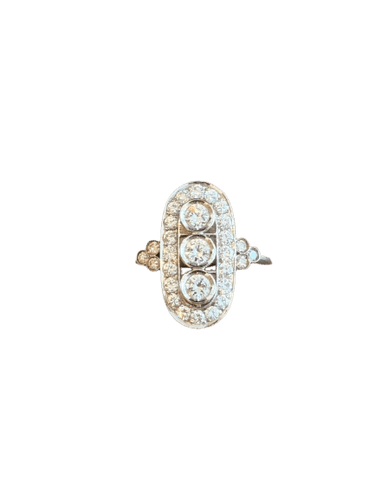 Bague 61 Art déco - Bague en or blanc et diamants 58 Facettes qqAIAS