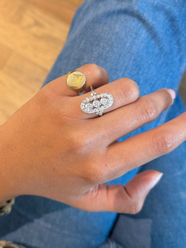 Bague 61 Art déco - Bague en or blanc et diamants 58 Facettes qqAIAS