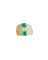Bandeau - Bague en or jaune, émeraudes et diamants