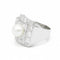 Bague 56 Art Déco - Bague en platine, perle de culture et diamants 58 Facettes 1.0001229
