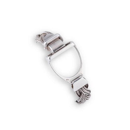 Bracelet Hermès - Bracelet modèle Étrier en argent 925 58 Facettes 1
