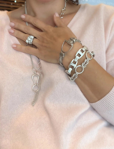 Bracelet Hermès - Bracelet modèle Étrier en argent 925 58 Facettes 1