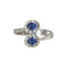 Bague 54 Bague Toi & Moi en or blanc 18K, saphirs et diamants 58 Facettes 263