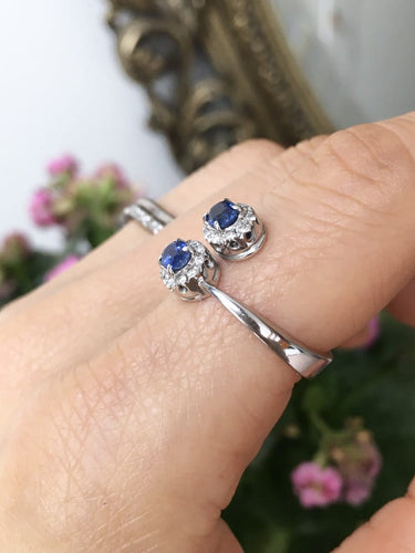 Bague 54 Bague Toi & Moi en or blanc 18K, saphirs et diamants 58 Facettes 263