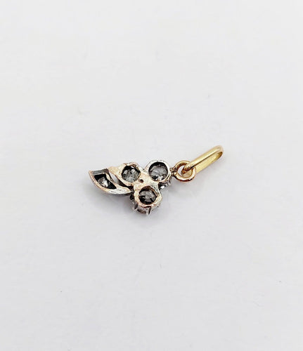 Pendentif Pendentif trèfle antique en or 18k et diamants taille ancienne 58 Facettes A07058