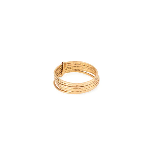 Bague 56 Bague semainier 7 anneaux en or jaune 18k 58 Facettes 1