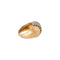 Bague 56 Bague godronnée en or jaune et platine, diamants 58 Facettes 1