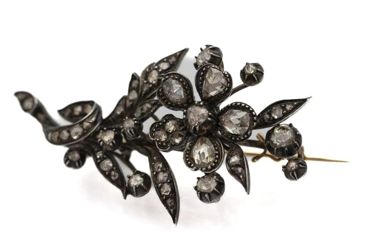 Broche Broche XIXe hollandaise en or jaune, argent et diamants 58 Facettes 9360V