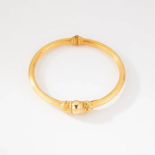 Bracelet Lalaounis - Bracelet jonc ciselé en or jaune 22K 58 Facettes 1