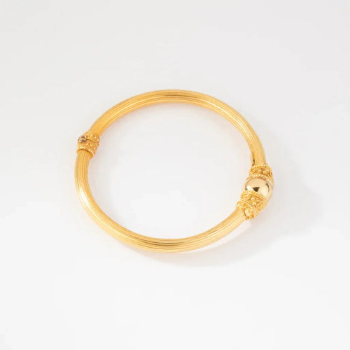 Bracelet Lalaounis - Bracelet jonc ciselé en or jaune 22K 58 Facettes 1