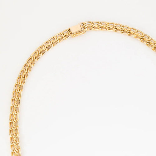 Collier Aldebert - Collier maille gourmette en or jaune 18k et diamant 58 Facettes 1