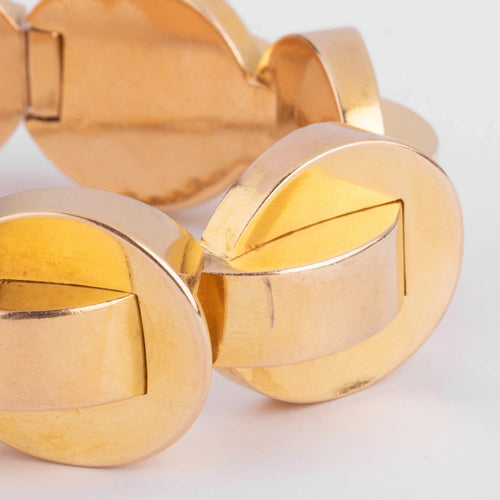 Bracelet Bracelet Tank cercles à volutes en or jaune 18k 58 Facettes 1