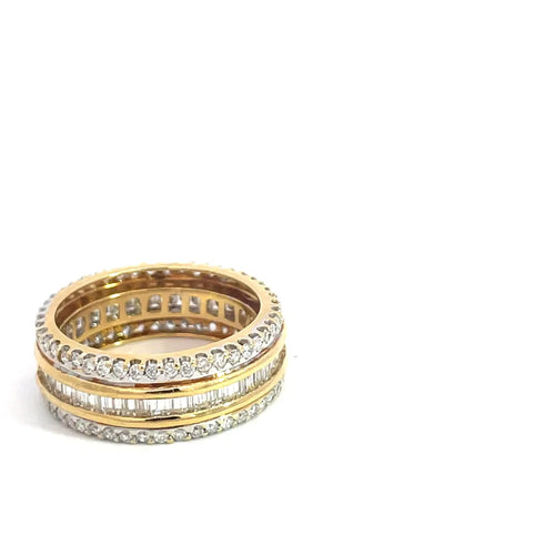 Bague 56 Bague éternité en or jaune et diamants 58 Facettes UN0132