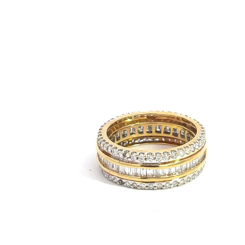 Bague 56 Bague éternité en or jaune et diamants 58 Facettes UN0132