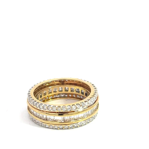 Bague 56 Bague éternité en or jaune et diamants 58 Facettes UN0132