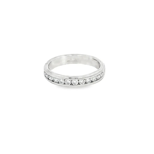 Bague 54 Bague demi-éternité en or blanc 14K et diamants 58 Facettes UN0138