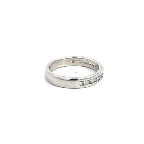 Bague 54 Bague demi-éternité en or blanc 14K et diamants 58 Facettes UN0138
