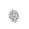 Bague 54 Bague florale en or blanc 14K et diamants 58 Facettes UN0140