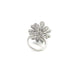 Bague 54 Bague florale en or blanc 14K et diamants 58 Facettes UN0140