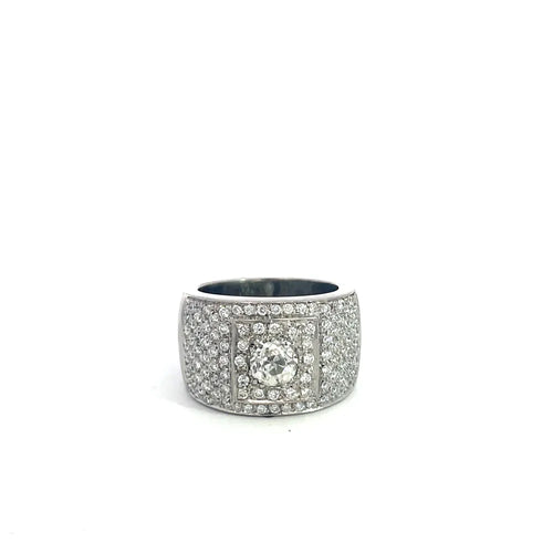 Bague 53 Bague en or blanc et diamants 58 Facettes UN0146