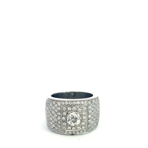 Bague 53 Bague en or blanc et diamants 58 Facettes UN0146