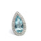 Bague 54 Art déco - Bague poire en platine, aigue-marine et diamants 58 Facettes UN0033