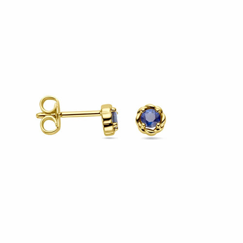 Boucles d'oreilles Boucles d’oreilles puces en or 14k avec saphirs 58 Facettes 7B946659F5864561995C26FB0A669F02