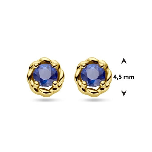 Boucles d'oreilles Boucles d’oreilles puces en or 14k avec saphirs 58 Facettes 7B946659F5864561995C26FB0A669F02