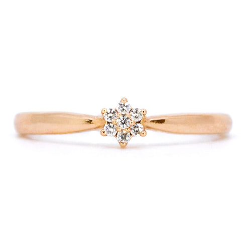 Bague 55 Bague cluster en or rose 14k avec diamants taille brillant 58 Facettes C620F834F2884E44AFD1A269DDA12CF8
