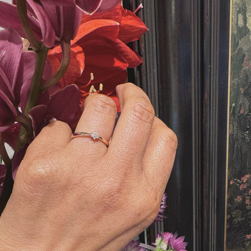 Bague 55 Bague cluster en or rose 14k avec diamants taille brillant 58 Facettes C620F834F2884E44AFD1A269DDA12CF8