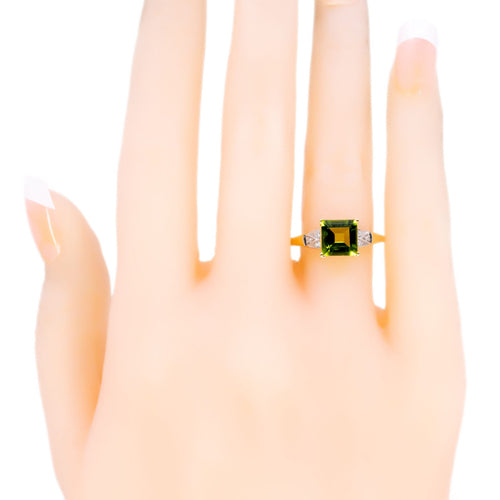 Bague 55 Bague en or jaune et blanc 14k, péridot et diamants 58 Facettes 40DC97C6E2BA45BC8F15258DE22E7AC9