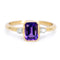 Bague 54 Bague rectangulaire Art déco en or 14k, améthyste et diamants 58 Facettes 476A16F06993499F99665C47E712AA5C