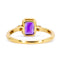 Bague 54 Bague rectangulaire Art déco en or 14k, améthyste et diamants 58 Facettes 476A16F06993499F99665C47E712AA5C