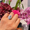 Bague 56 Bague ovale en or blanc 14k, topaze bleu clair et diamants 58 Facettes FE704B3808624DA49BC628A4D49E4FDD
