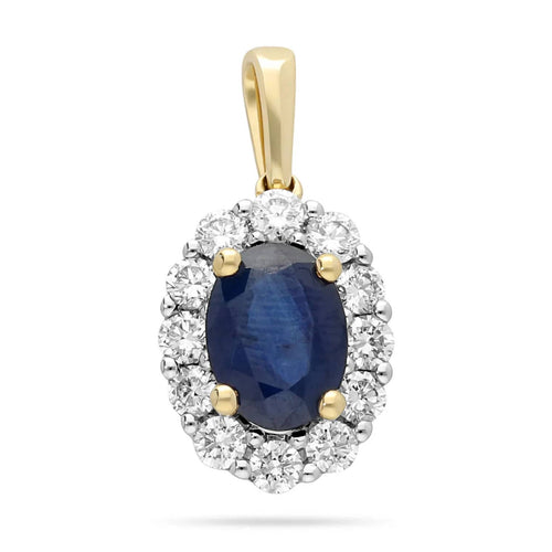 Pendentif Pendentif en or jaune et blanc 14k, saphir et diamants 58 Facettes 8BF954858A9441BABFE46AEDF6E252D5