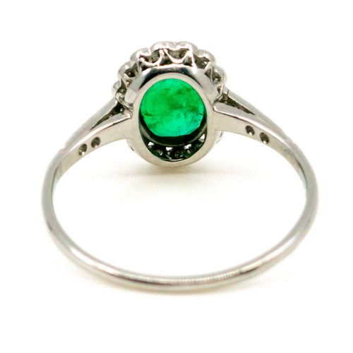 Bague 54 Bague Art déco en platine, émeraude et diamants taille simple 58 Facettes 9FECC400CFD04D54A02EF98FE5C9D00B