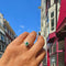 Bague 56 Bague halo en platine, émeraude et diamants 58 Facettes 1ABADEF2AAFD43DBBBC49BB228DF3B6B
