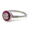 Bague 56 Bague halo en platine, diamant et rubis 58 Facettes 87F330A9E3944FBD9A2EB3F0D9DC7241