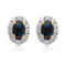 Boucles d'oreilles Boucles d’oreilles entourage en or jaune et blanc 14k, saphirs et diamants 58 Facettes 51CC10D3C404459CB93F39484B9A23D8