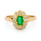 Bague 57 Bague entourage en or jaune 14k, émeraude et diamants taille ancienne 58 Facettes 8F664A17DBBA4FF58924C54857B241EA