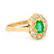 Bague 57 Bague entourage en or jaune 14k, émeraude et diamants taille ancienne 58 Facettes 8F664A17DBBA4FF58924C54857B241EA