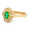 Bague 57 Bague entourage en or jaune 14k, émeraude et diamants taille ancienne 58 Facettes 8F664A17DBBA4FF58924C54857B241EA