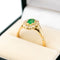 Bague 57 Bague entourage en or jaune 14k, émeraude et diamants taille ancienne 58 Facettes 8F664A17DBBA4FF58924C54857B241EA