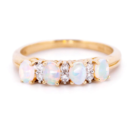 Bague 55 Bague en or jaune 14k avec opales et diamants 58 Facettes E2DF153C5794459CBE4FAE2108E20EAB