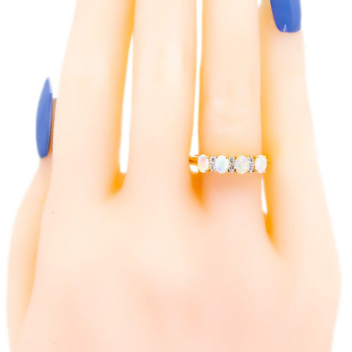 Bague 55 Bague en or jaune 14k avec opales et diamants 58 Facettes E2DF153C5794459CBE4FAE2108E20EAB