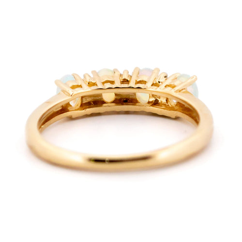 Bague 55 Bague en or jaune 14k avec opales et diamants 58 Facettes E2DF153C5794459CBE4FAE2108E20EAB