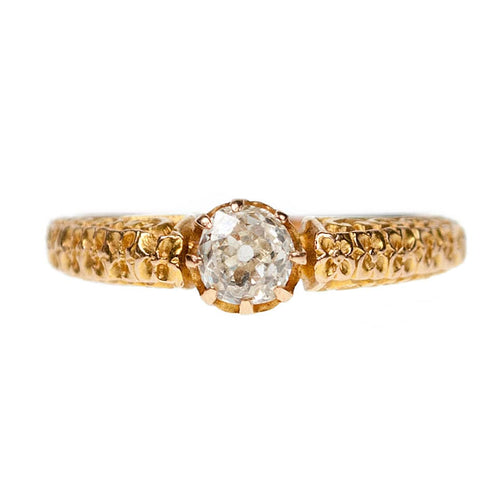 Bague 53 Bague solitaire en or 14k avec diamant taille ancienne 58 Facettes 9539AAF31A16466AA360F1F9A5F538E0