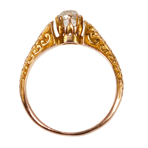 Bague 53 Bague solitaire en or 14k avec diamant taille ancienne 58 Facettes 9539AAF31A16466AA360F1F9A5F538E0