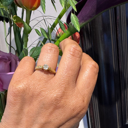 Bague 53 Bague solitaire en or 14k avec diamant taille ancienne 58 Facettes 9539AAF31A16466AA360F1F9A5F538E0