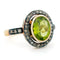 Bague 57 Bague - Or jaune 14k et argent 835, péridot et diamants taille rose 58 Facettes 59A304D36FB248E3A9438E4928EBB6EB